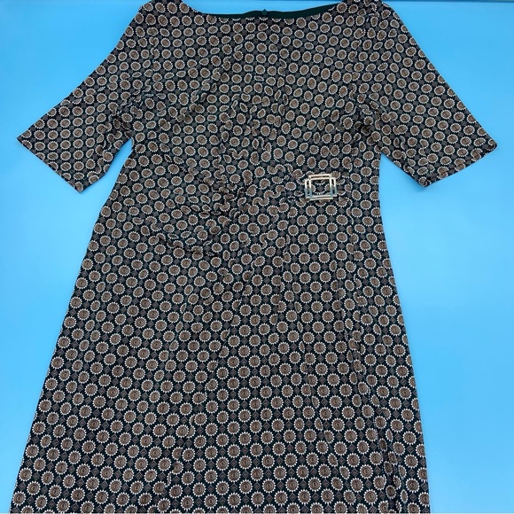 Jessica Howard Geometric Green Patterned Dress Size 16 - Picture 4 of 6